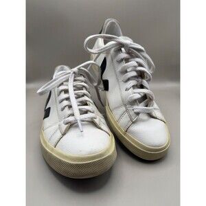 VEJA Campo Womens Leather White Black W Lace Up Low Top Casual Sneakers Size 9